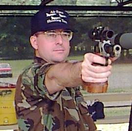 Maj Swartz on the firing line with his .45